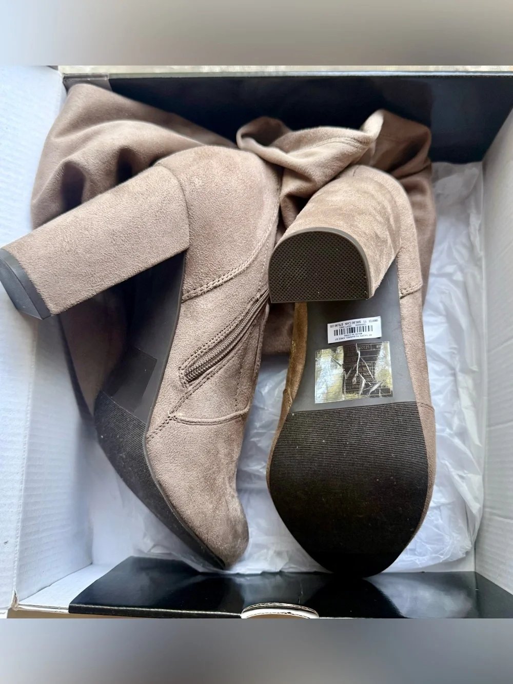 Torrid Women's Taupe Knee-High Block Heel Boots - NWT - Scrunched Boots